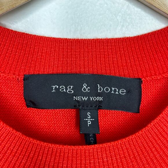 RAG & BONE Crew Neck Merino Wool Sweater Poppy Red Sz S {3Q15} - Picture 4 of 5